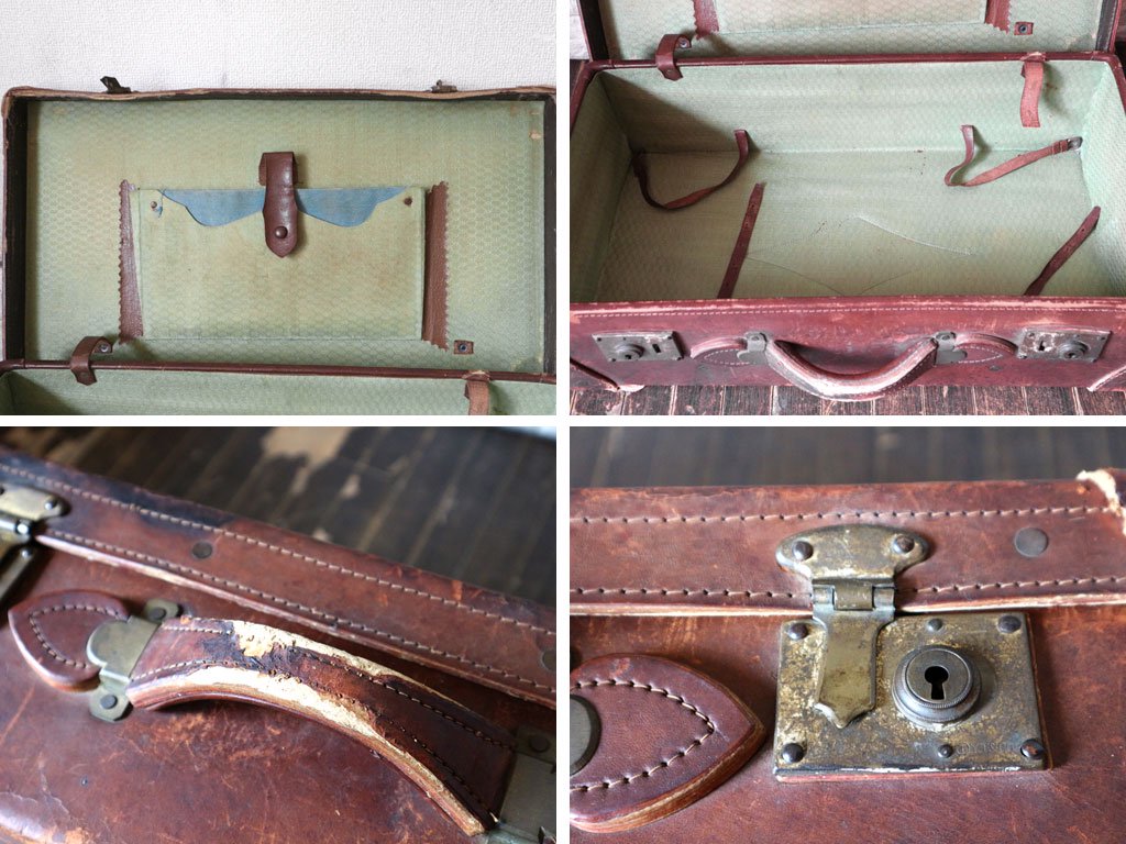ビンテージ トランクケース Vintage TrunkCase レザー 本革 ディスプレイ 店舗什器 撮影用 ◎