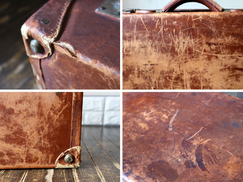 ビンテージ トランクケース Vintage TrunkCase レザー 本革 ディスプレイ 店舗什器 撮影用 ◎