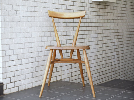 アーコール Ercol シングルバック 440 スタッキング チェア エルム材 英国家具 UKビンテージ ■