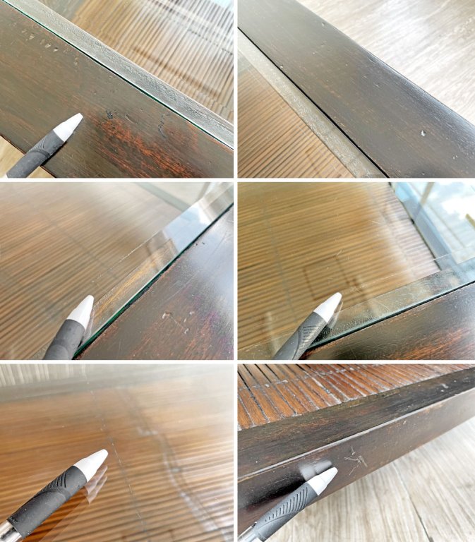 アジアン家具 無垢材 x バンブー ガラス天板 ローテーブル センターテーブル W120cm バリ家具 ●