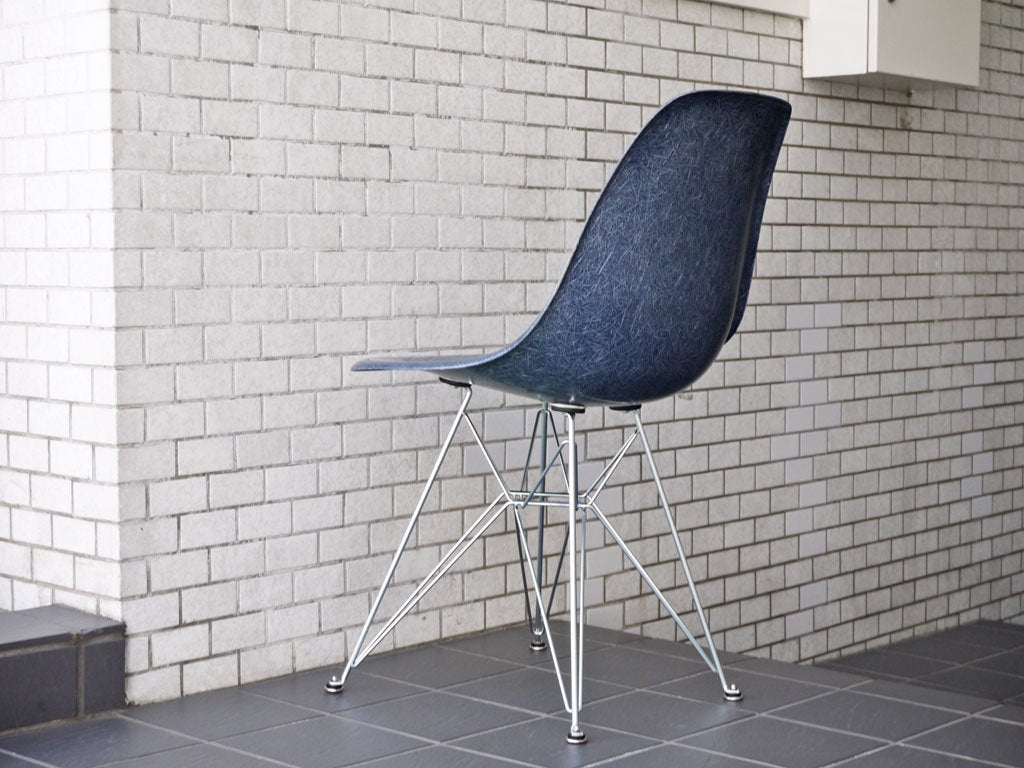 ハーマンミラー Herman Miller サイドシェルチェア 現行FRP製 ネイビー エッフェルベース C&R イームズ ミッドセンチュリー ■