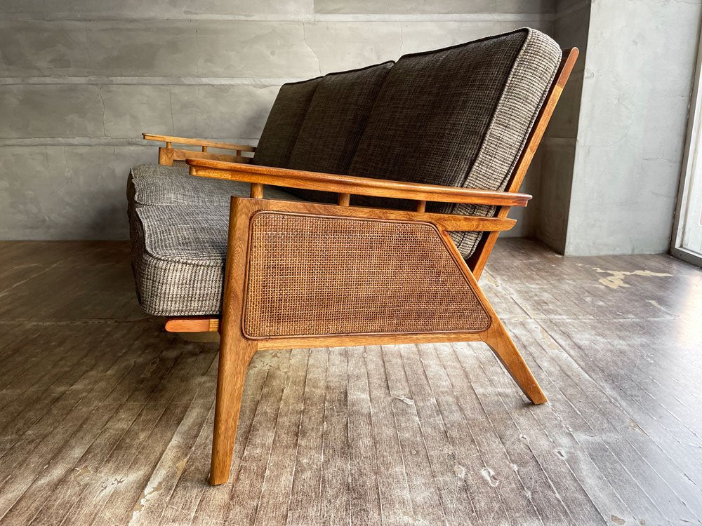 アクメファニチャー ACME Furniture ウィッカー WICKER SOFA 3P ハックベリー ラタン ファブリック 西海岸スタイル 定価￥190,300- ♪