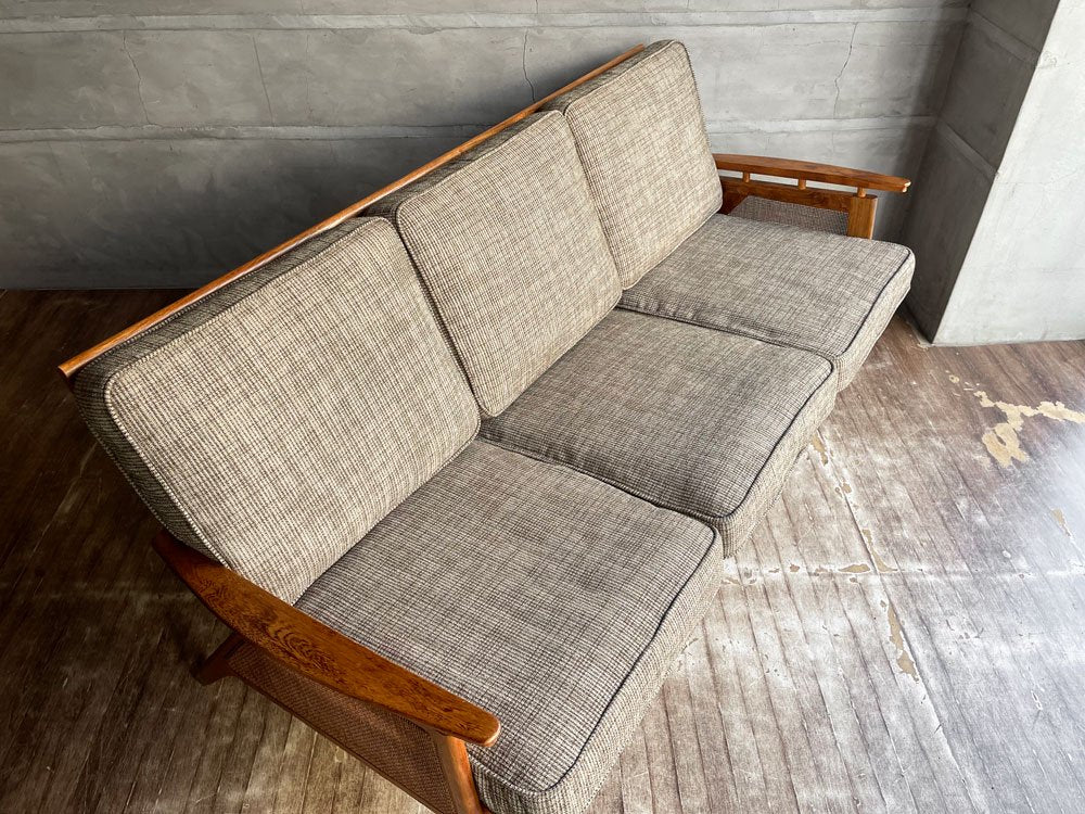 アクメファニチャー ACME Furniture ウィッカー WICKER SOFA 3P ハックベリー ラタン ファブリック 西海岸スタイル 定価￥190,300- ♪