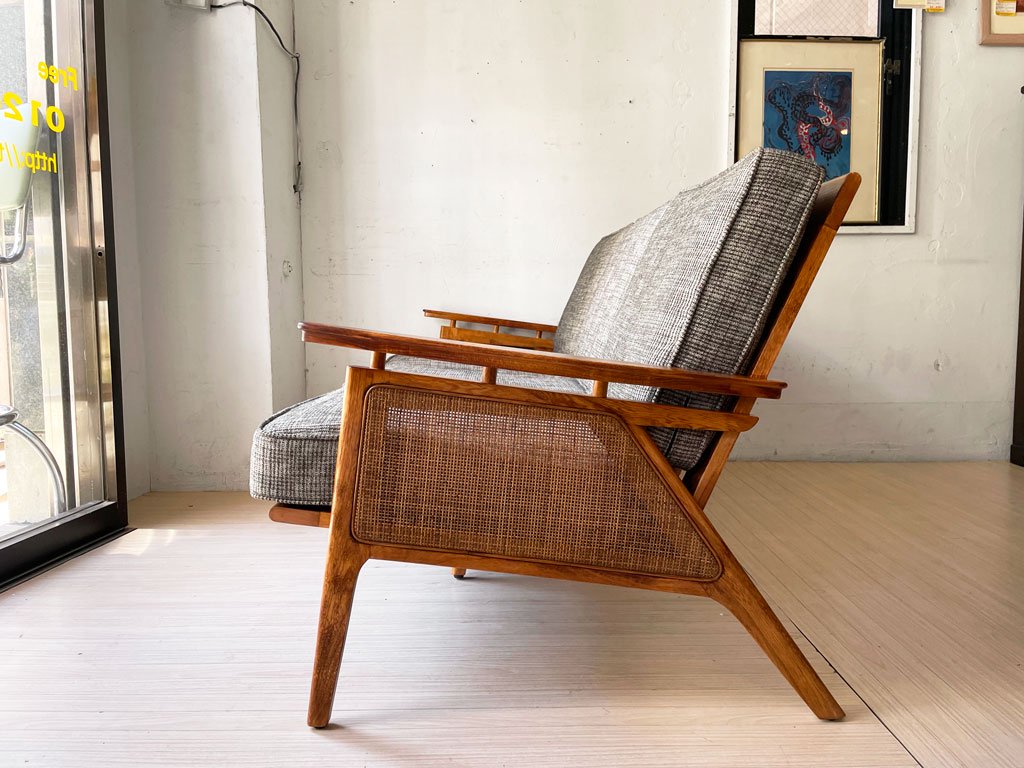 アクメファニチャー ACME Furniture ウィッカー WICKER SOFA 3P 3人掛け ソファ ハックベリー ラタン ファブリック 西海岸スタイル ★