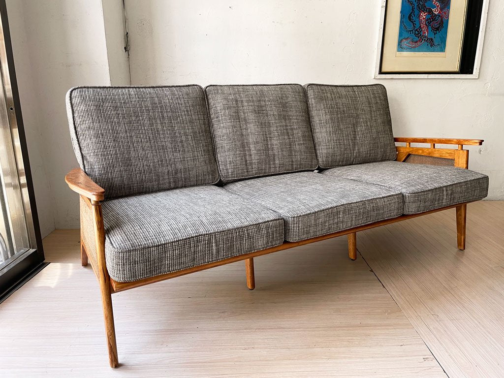 アクメファニチャー ACME Furniture ウィッカー WICKER SOFA 3P 3人掛け ソファ ハックベリー ラタン ファブリック 西海岸スタイル ★