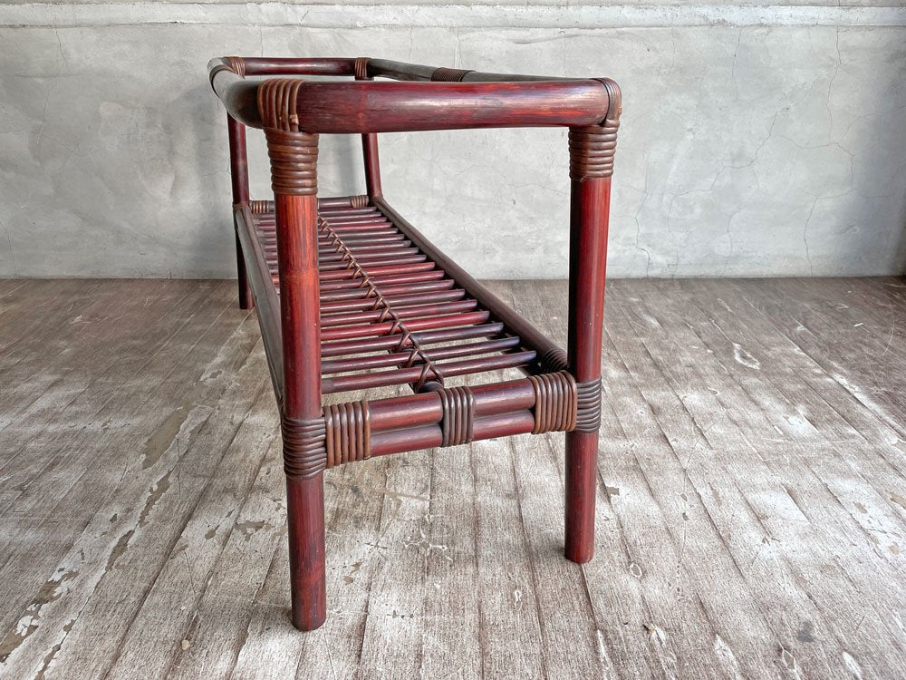 アジアンスタイル Asian Style ラタン フラワーラック プランタースタンド 花台 鉢台 脚付き レトロ B♪