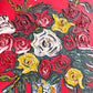 中川雅史 薔薇 油彩 サイン入り アート 芸術 現状品 ●
