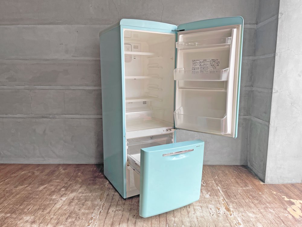 ナショナル National ウィル WiLL フリッジミニ FRIDGE mini パーソナルノンフロン冷凍冷蔵庫 2003年 ターコイズブルー 162L 廃番♪