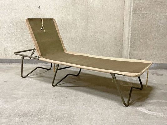 ビンテージ 野営コット 医療用コット フォールディングベッド Field cot Bed 折畳ベッド ナイロン×キャンバス 軍物 インダストリアル ミリタリー 〓