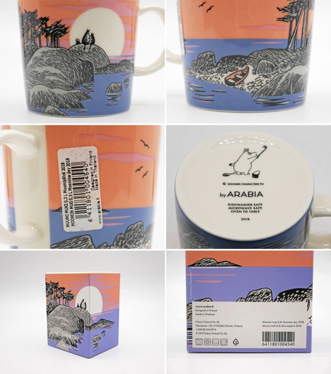 アラビア ARABIA ムーミン マグカップ ムーミンデイ ムーミンの日 Moomin's Day Mug 2018年 一日限定販売 箱付き 未使用品 ●