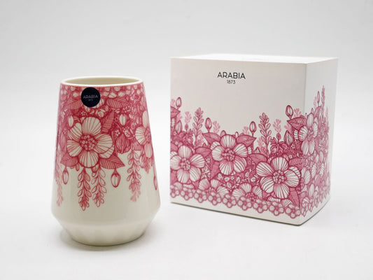 アラビア ARABIA フヴィラ Huvila ベース 花瓶 13cm ヘイニ・リータフフタ Heini Riitahuhta ピンク 箱付き 未使用品 ●