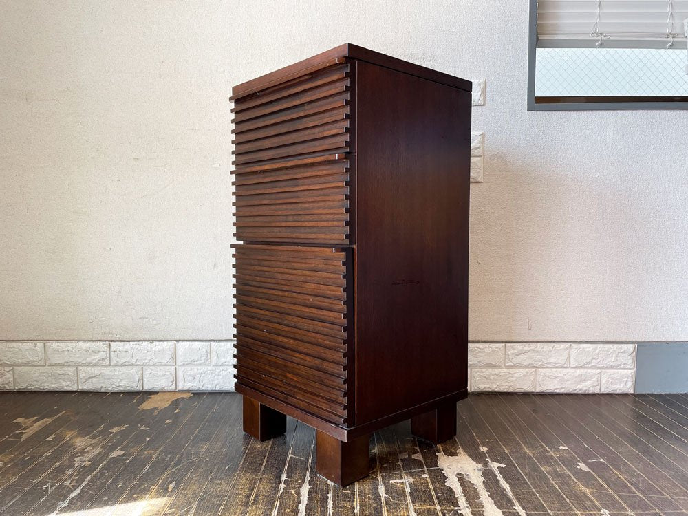 エーフラット a.flat ルーバー Louver cabinet v02 425L ローキャビネット 右開き扉 脚付 Ｈ86cm アジアンリゾートスタイル 定価￥78,551- ◎