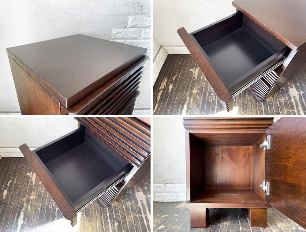 エーフラット a.flat ルーバー Louver cabinet v02 425L ローキャビネット 右開き扉 脚付 Ｈ86cm アジアンリゾートスタイル 定価￥78,551- ◎