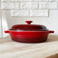 ルクルーゼ LE CREUSET ストーンウェア キャセロール・ディッシュ チェリーレッド 22cm 両手鍋  鋳物 フランス ◎