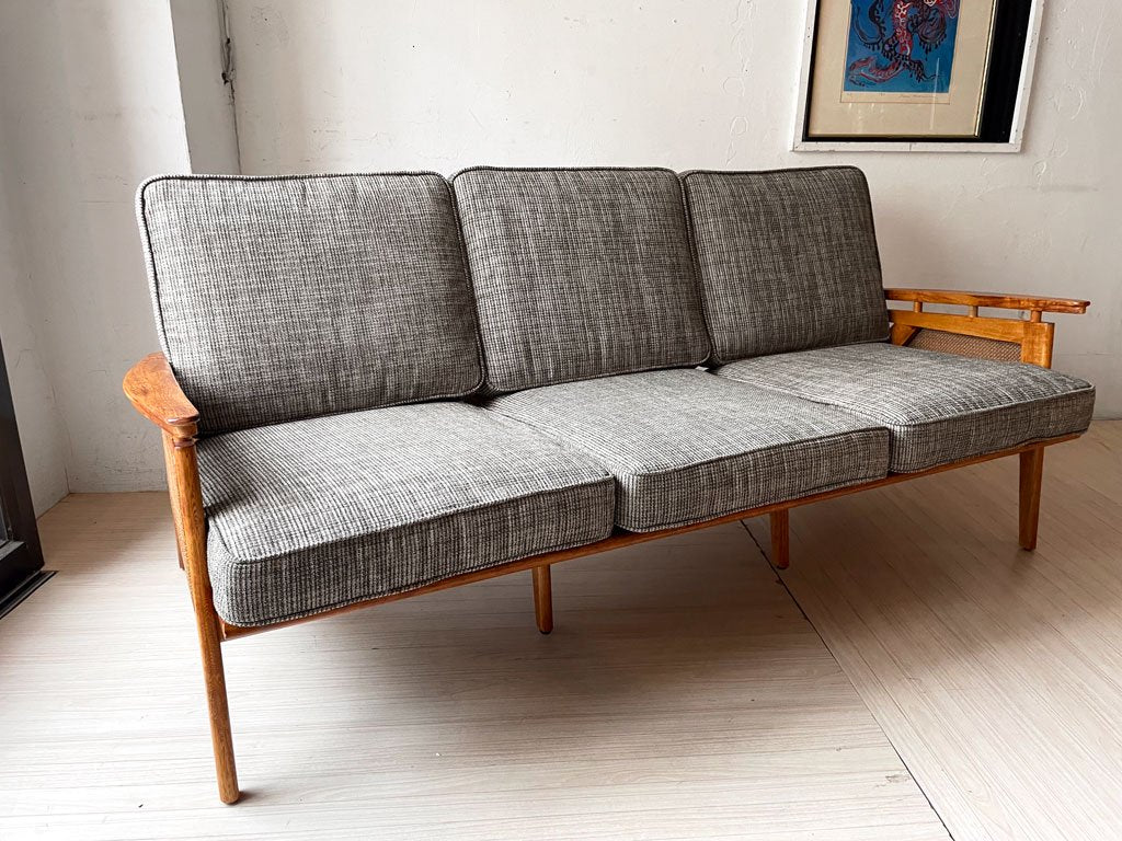 アクメファニチャー ACME Furniture ウィッカー WICKER SOFA 3P 3人掛け ソファ ハックベリー ラタン ファブリック 西海岸スタイル ★