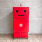 えて静岡基地 ete ロボット型 木製収納 ロビット ROBIT レッド ワゴンキャビネット キャスター付き 定価\29,700-♪