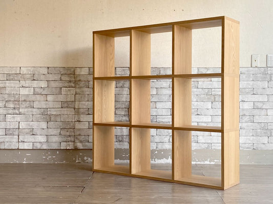 無印良品 MUJI スタッキングシェルフ 3段×3列 オーク材 オープンシェルフ 本棚 飾り棚 シンプルデザイン ●
