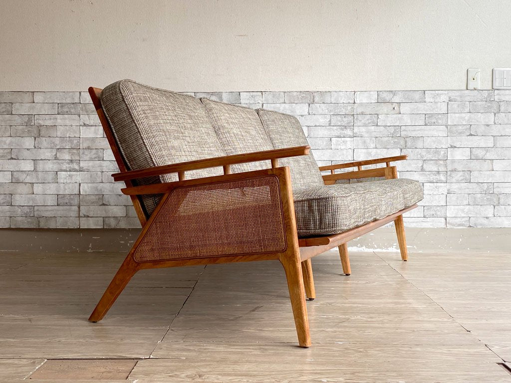 アクメファニチャー ACME Furniture ウィッカー WICKER SOFA 3P ハックベリー ラタン ファブリック 西海岸スタイル 定価￥190,300- ●