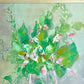 山本亜稀 草花 油彩 サイン入り 静物画 絵画 額装品 洋画家 ●