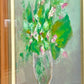 山本亜稀 草花 油彩 サイン入り 静物画 絵画 額装品 洋画家 ●