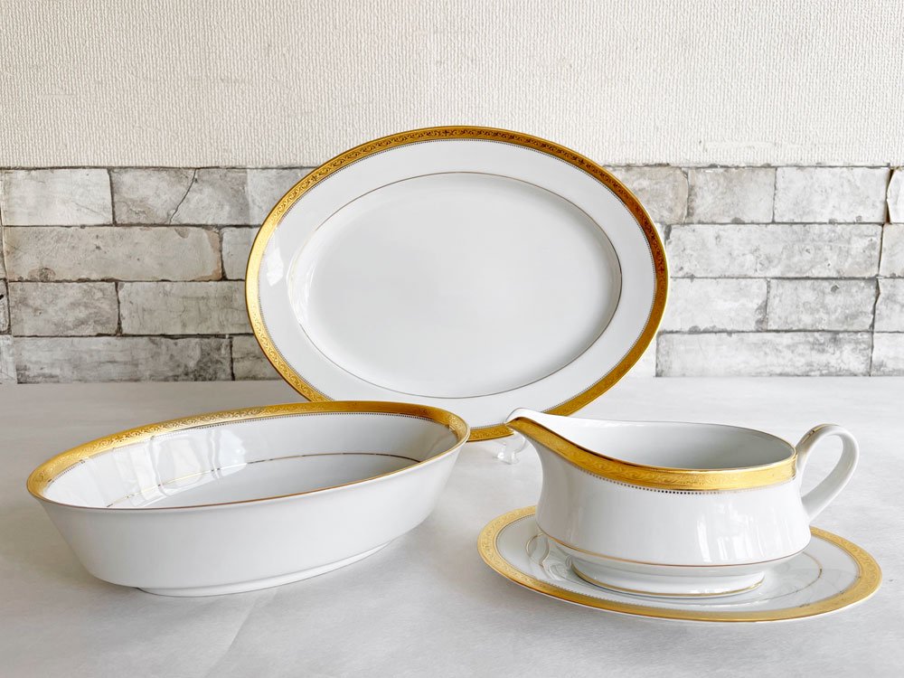 ノリタケ Noritake シグニチャーゴールド Signature Gold ディナーセット 55pcs (45点) 箱付き 白磁 金彩 洋食器 未使用品 ●