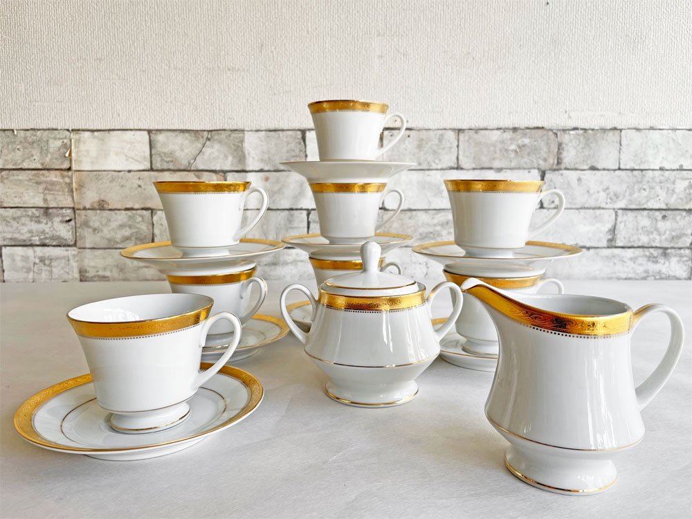 ノリタケ Noritake シグニチャーゴールド Signature Gold ディナーセット 55pcs (45点) 箱付き 白磁 金彩 洋食器 未使用品 ●