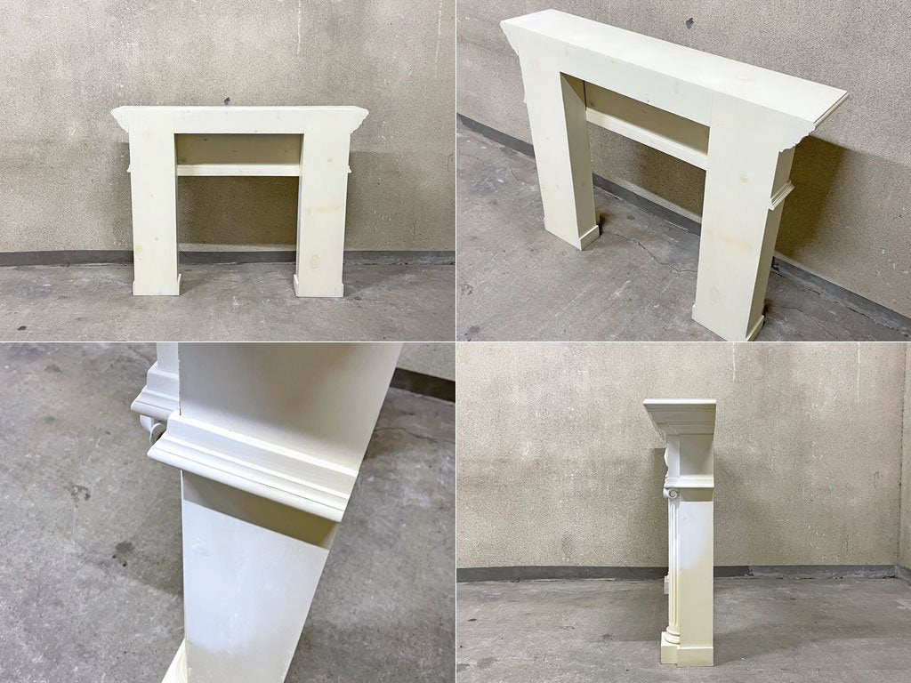 ヨーロピアンクラシカル マントルピース 暖炉枠 フレンチカントリー シャビーシック アンティーク調 ホワイト 〓