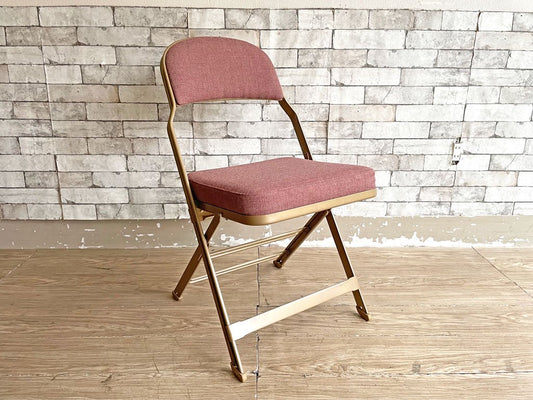 クラリン CLARIN フォールディングチェア FOLDING CHAIR フルクッション ピンク系 折りたたみ インダストリアル アメリカ製 US家具 P.F.S.取扱 ●