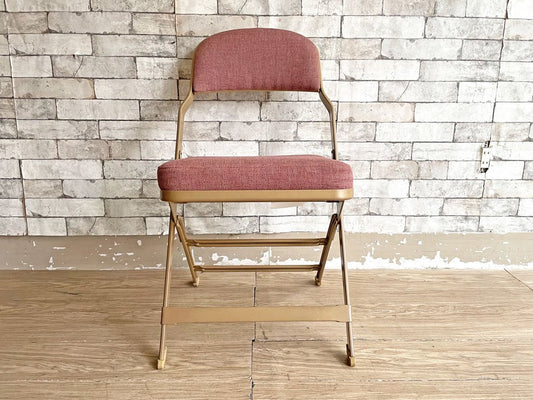 クラリン CLARIN フォールディングチェア FOLDING CHAIR フルクッション ピンク系 折りたたみ インダストリアル アメリカ製 US家具 P.F.S.取扱 ●