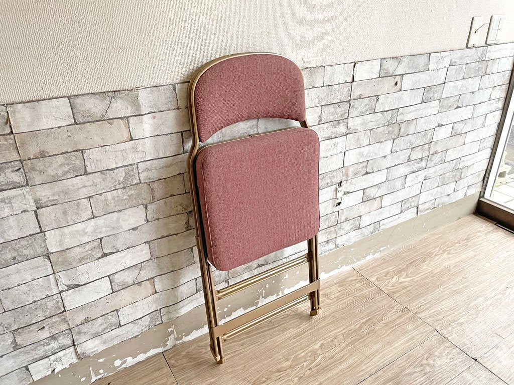 クラリン CLARIN フォールディングチェア FOLDING CHAIR フルクッション ピンク系 折りたたみ インダストリアル アメリカ製 US家具 P.F.S.取扱 ●