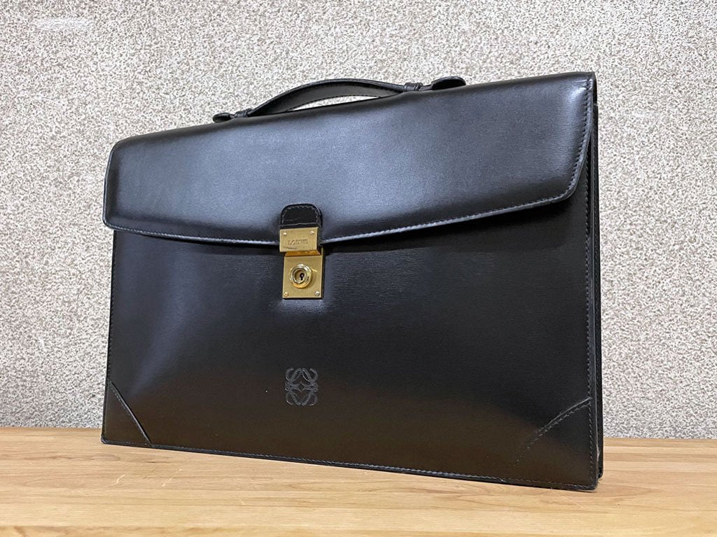 ロエベ LOEWE メンズ ブリーフケース ビジネスバッグ トート A4収納可 通勤 本革 カーフレザー ブラック 〓