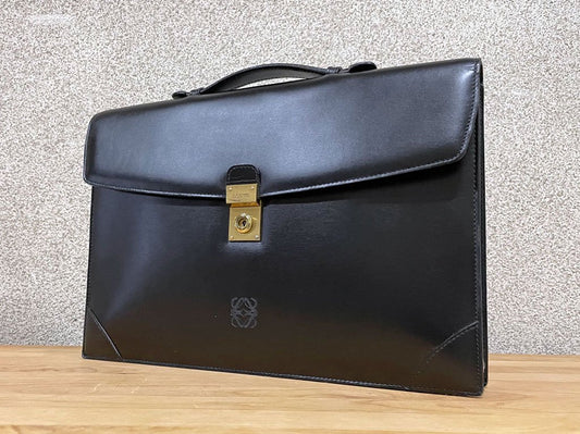 ロエベ LOEWE メンズ ブリーフケース ビジネスバッグ トート A4収納可 通勤 本革 カーフレザー ブラック 〓