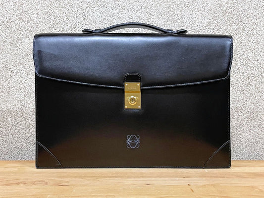 ロエベ LOEWE メンズ ブリーフケース ビジネスバッグ トート A4収納可 通勤 本革 カーフレザー ブラック 〓