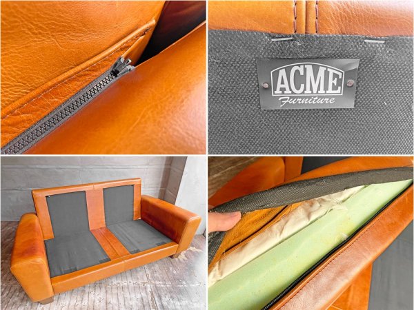 アクメファニチャー ACME Furniture フレスノ FRESNO ソファ 2シーター ヴィンテージスタイル オイルレザー 本革 定価￥330,000- ♪