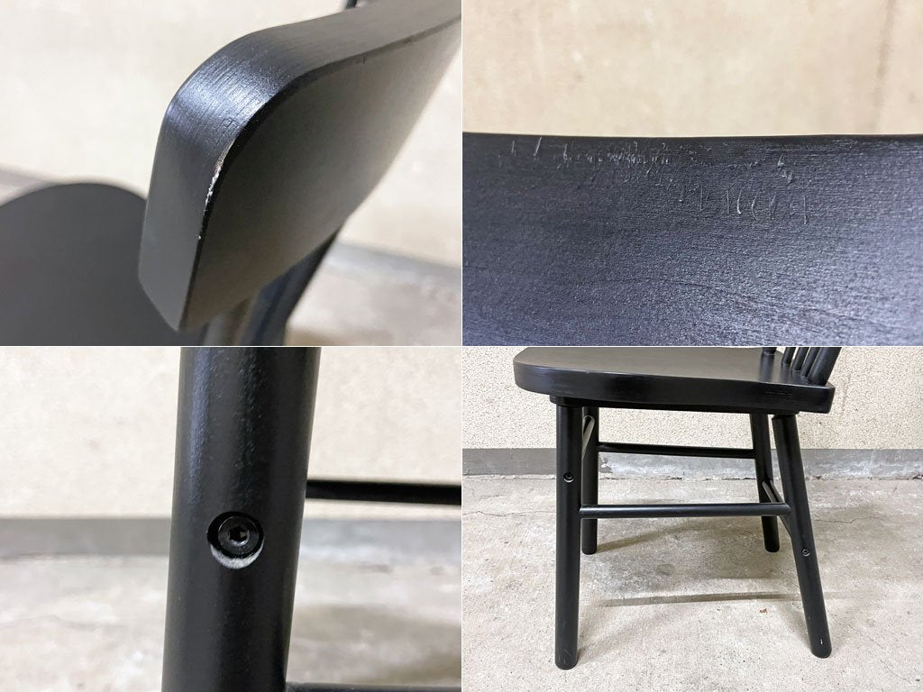 コムバック型 ダイニングチェア 2脚セット ブラック ウィンザーチェア 北欧デザイン カフェスタイル 〓
