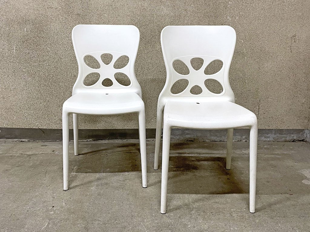 カリガリス Calligaris ネオンチェア NEON Chair スタッキングチェア 2脚セット ホワイト カフェスタイル 軽量 イタリア モダンデザイン 〓