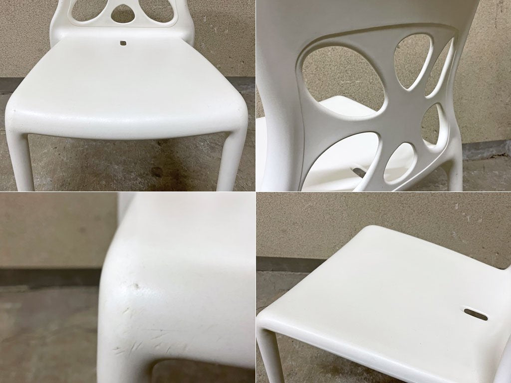 カリガリス Calligaris ネオンチェア NEON Chair スタッキングチェア 2脚セット ホワイト カフェスタイル 軽量 イタリア モダンデザイン 〓