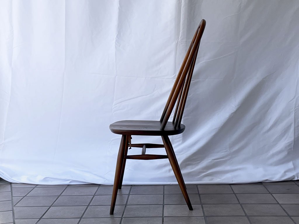 アーコール Ercol クエーカー チェア ダイニングチェア UKビンテージ エルム×ビーチ材 ブラウン 英国家具 A ◇