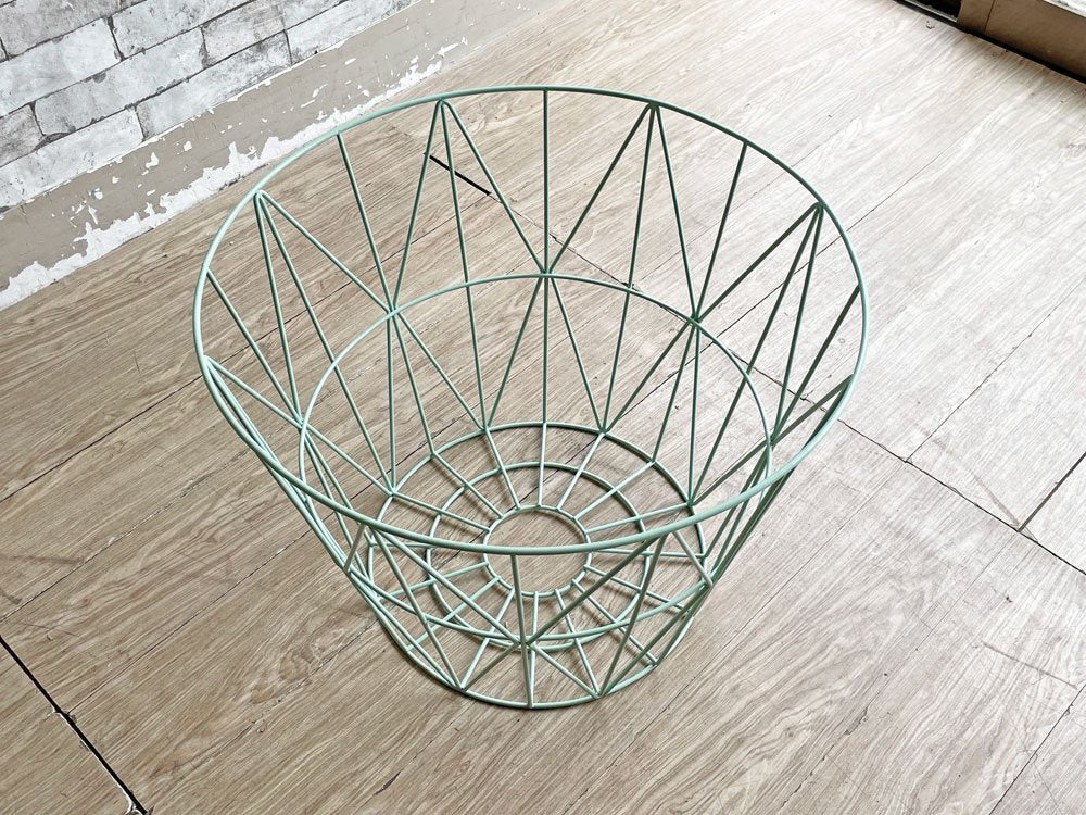 ファームリビング ferm LIVING ワイヤーバスケット カゴ ランドリーバスケット ラウンド Φ60cm Lサイズ ミントカラー デンマーク 北欧デザイン ●