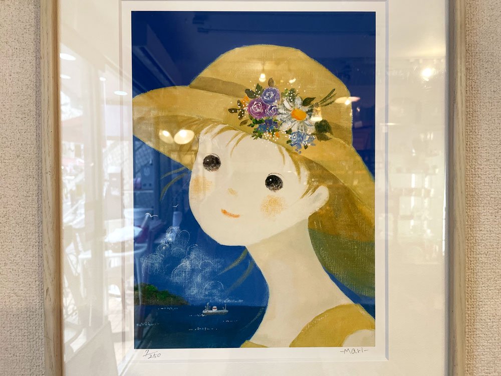 前田麻里 Mari Maeda 潮騒の詩 リトグラフ 版画 ジクレ 41×52cm サイン入り 7/250 額装品 ◎