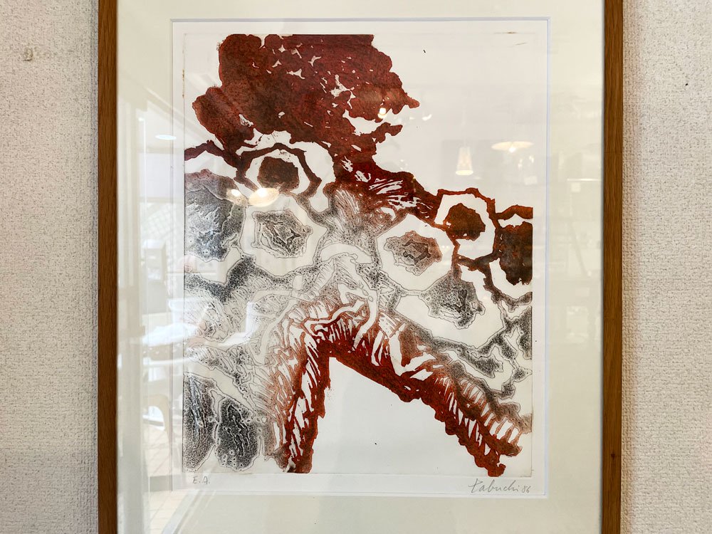 田淵安一 Yasukazu Tabuchi リトグラフ 版画 EA版 44×56cm サイン入り 1986年 額装品 ◎