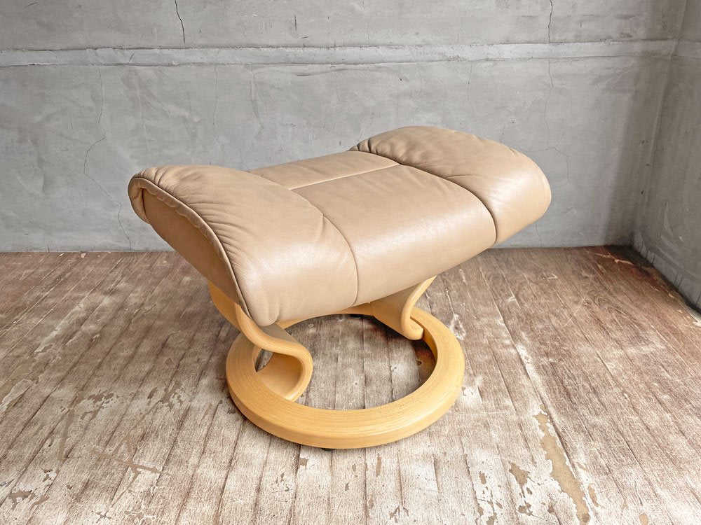 エコーネス EKORNES ストレスレスチェア Stressless レノ RENO リクライニングチェア＆オットマン Mサイズ サンドベージュ ノルウェー♪