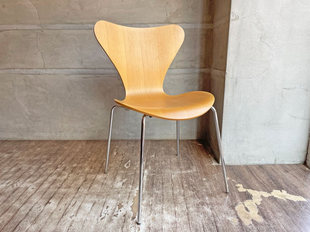 フリッツハンセン Fritz Hansen セブンチェア ナチュラル ビーチ アルネ・ヤコブセン スタッキング デンマーク 北欧家具 B ♪