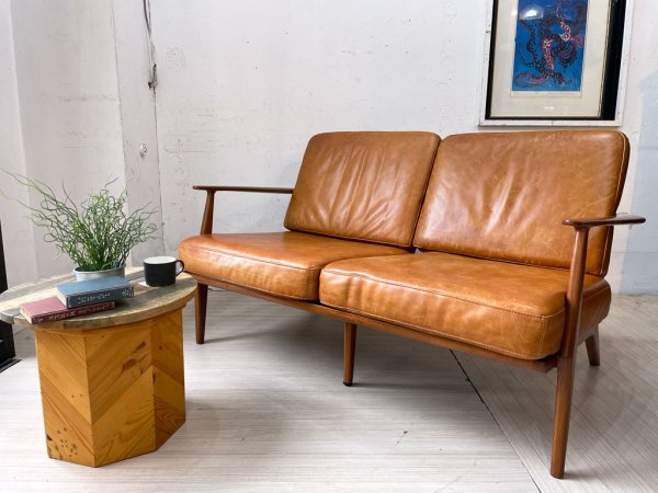 アクメファニチャー ACME FURNITURE デルマー DELMAR 2シーター 2人掛け ソファ オイルレザー 本革 アッシュ無垢材 定価￥243,100- ★