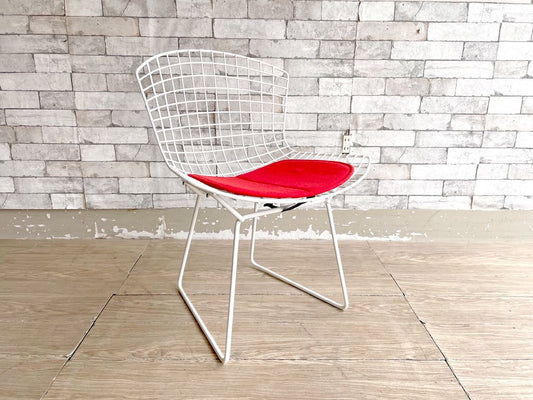 ノル Knoll 420 サイドチェア 420 Side chair ワイヤーチェア ホワイト シートパッド付 ハリー・ベルトイア ミッドセンチュリー 名作椅子 定価：約162,000円 ●