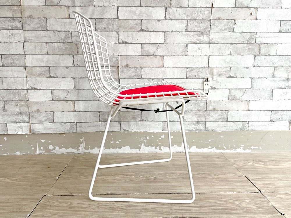 ノル Knoll 420 サイドチェア 420 Side chair ワイヤーチェア ホワイト シートパッド付 ハリー・ベルトイア ミッドセンチュリー 名作椅子 定価：約162,000円 ●