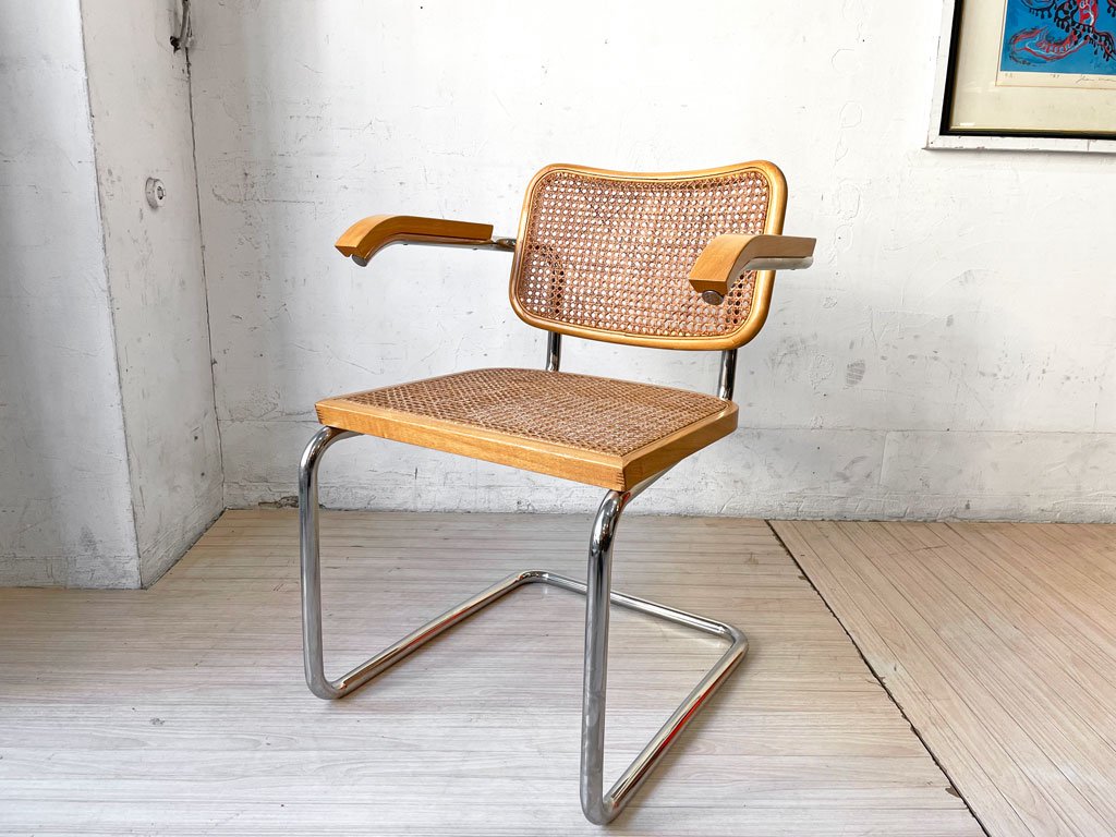 ノル Knoll ブロイヤーコレクション チェスカ Cesca アームチェア ライトビーチ マルセル・ブロイヤー Marcel L Breue 正規品  ★