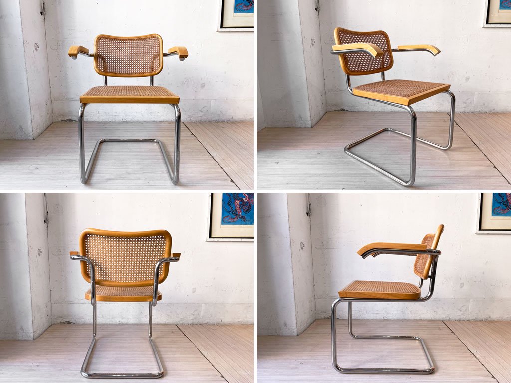 ノル Knoll ブロイヤーコレクション チェスカ Cesca アームチェア ライトビーチ マルセル・ブロイヤー Marcel L Breue 正規品  ★