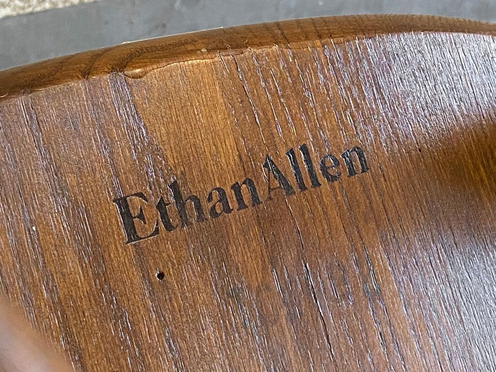 イーセンアーレン ETHAN ALLEN ビンテージ ダイニングチェア 猫脚 クラシカル 米国家具 2脚セット A 〓