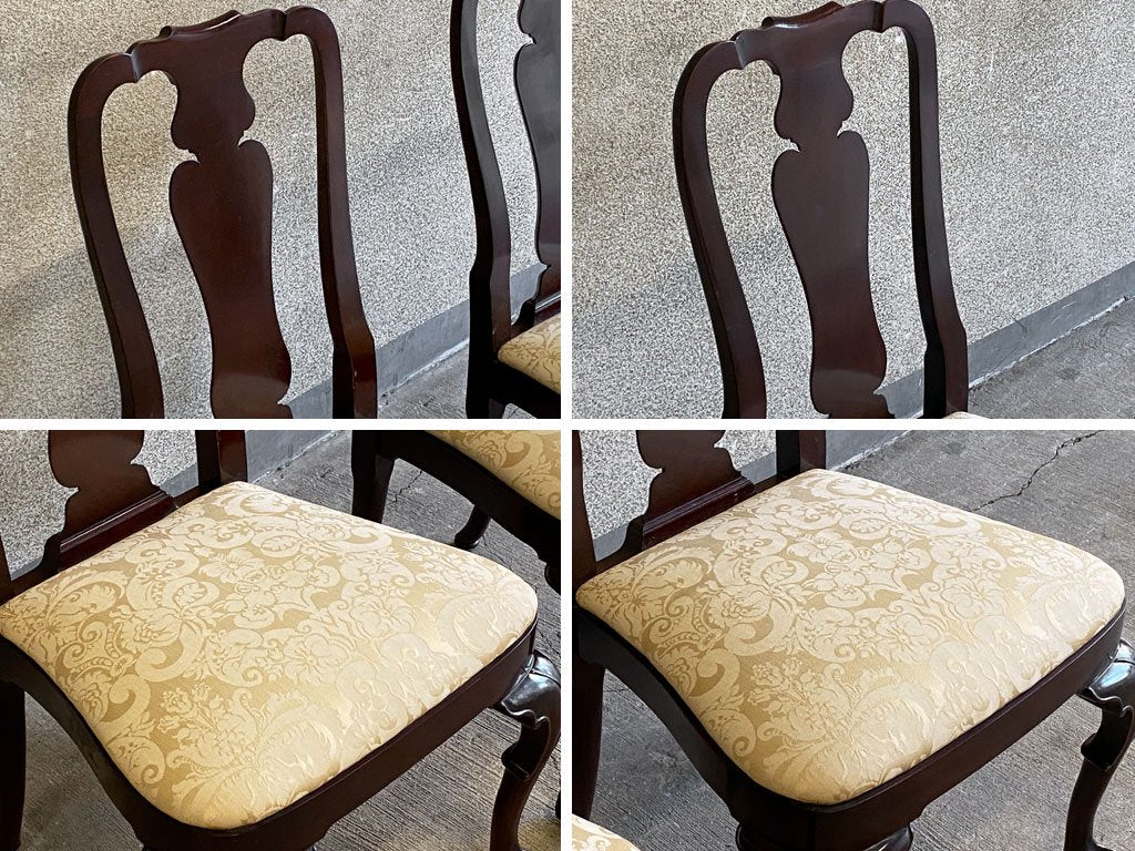 キンデルファニチャー KINDEL Furniture クイーンアンチェア 2脚セット マホガニー材 サイドチェア ダイニングチェア USA家具 アメリカ B 〓